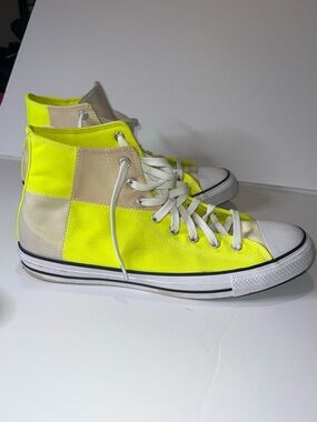 Converse Neon Yellow High-Top Canvas Sneakers size 12